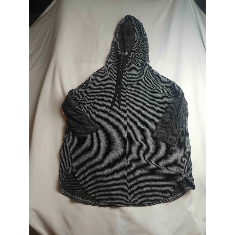 Calvin Klein Performance Hoodie Womens Small Black Stripe Pullover Dolman Sleeve